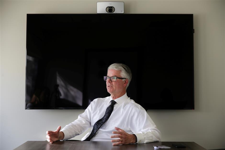 John Jackson, Executive Director of Corporate Health Programs at Stanford Health Care, speaks about their partnership with Cisco Systems at his office in Menlo Park, California, U.S., March 22, 2018. Picture taken March 22, 2018. REUTERS/Elijah Nouvelage
