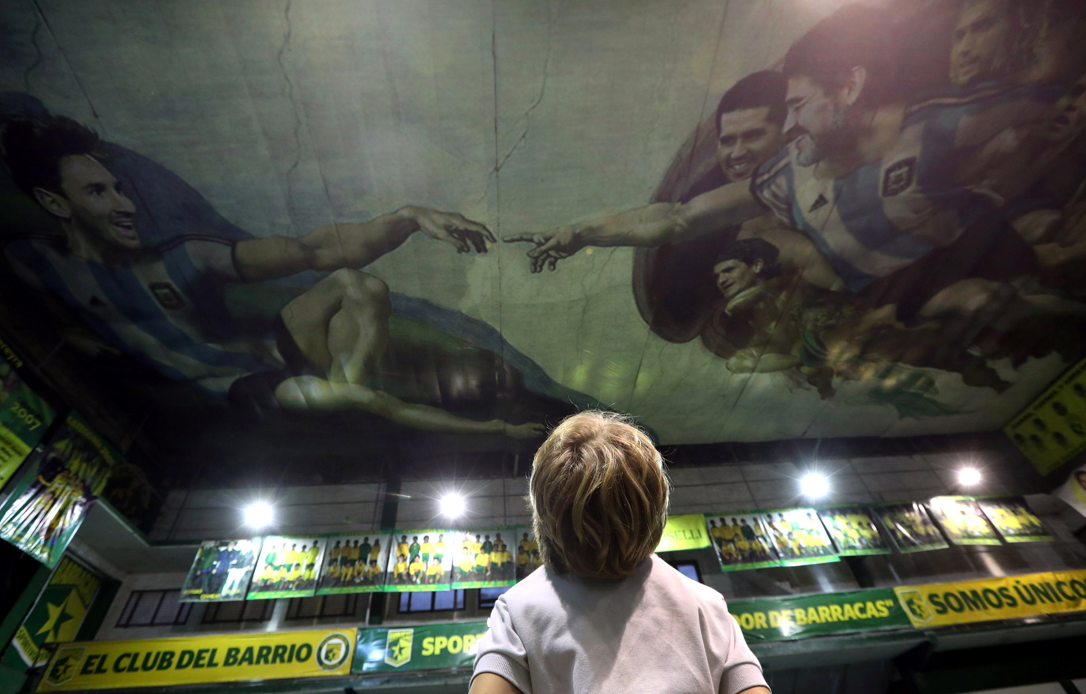 Football The Hand Of God Touches Messi In Argentine Sistine