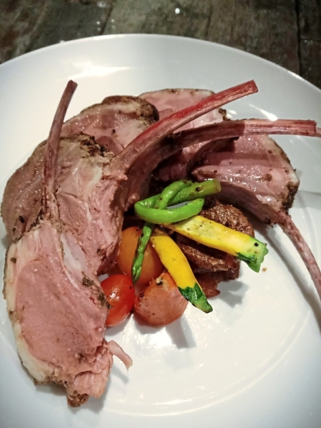 New Zealand Lamb Rack in a Black Olive Crust.