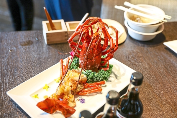 Baked Lobster with Superior Soy Sauce, prepared by Hong Kong chef Albert Au Kwok Keung.