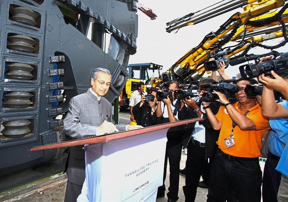 Home-grown talent: Dr Mahathir at the TTA launch in December 2011. He mooted the idea of TTA to upskill the local workforce.