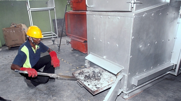 Heating up: The Asher uses heat to turn rubbish into ash.
