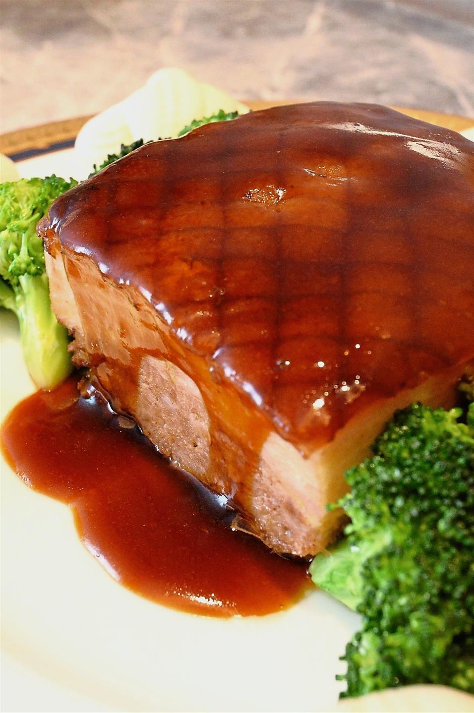 Danpo pork is used in the braised Spanish pork with pine nuts and vegetables at the Ritz-Carlton, KL..