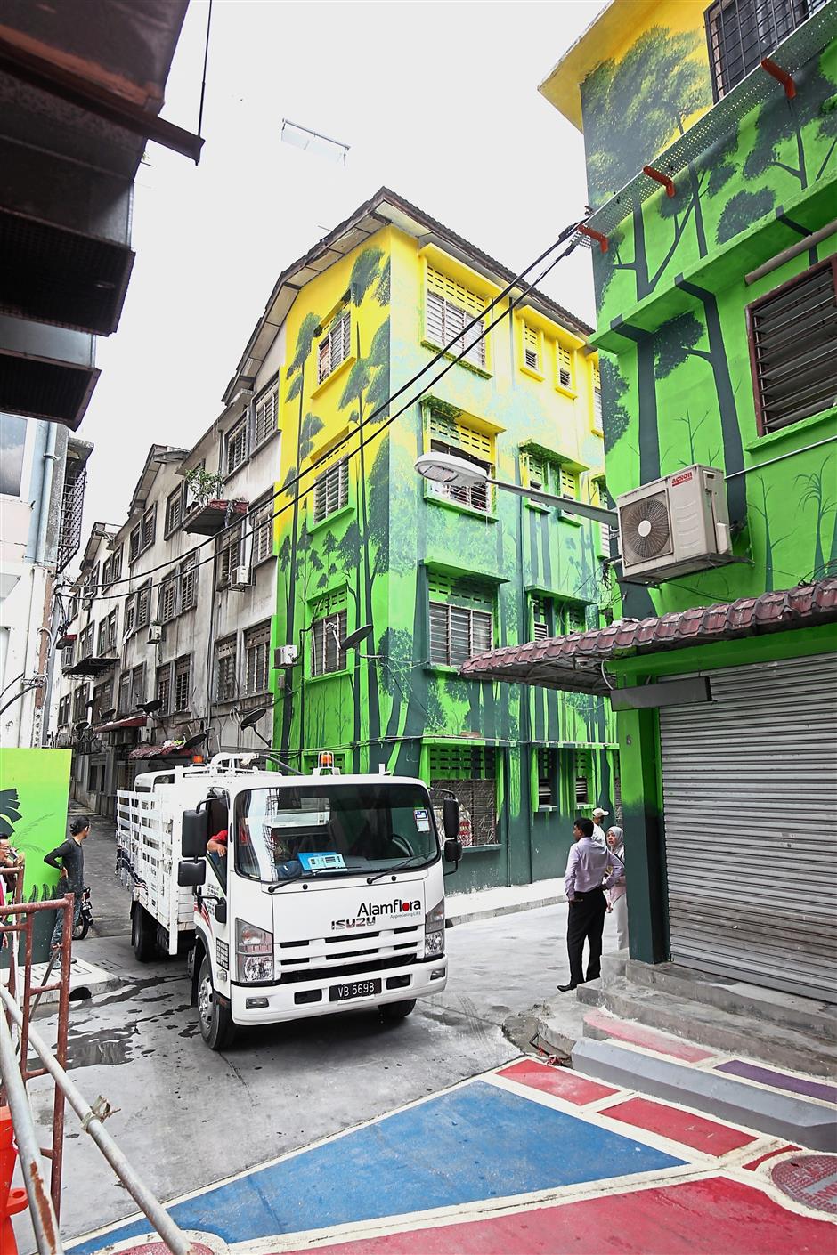 Part of the back lanes where work is currently in progress.