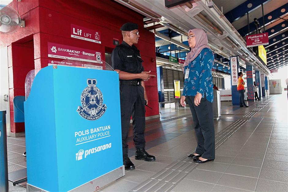 Prasarana has 1,185 auxiliary police to patrol the trains and bus stations.