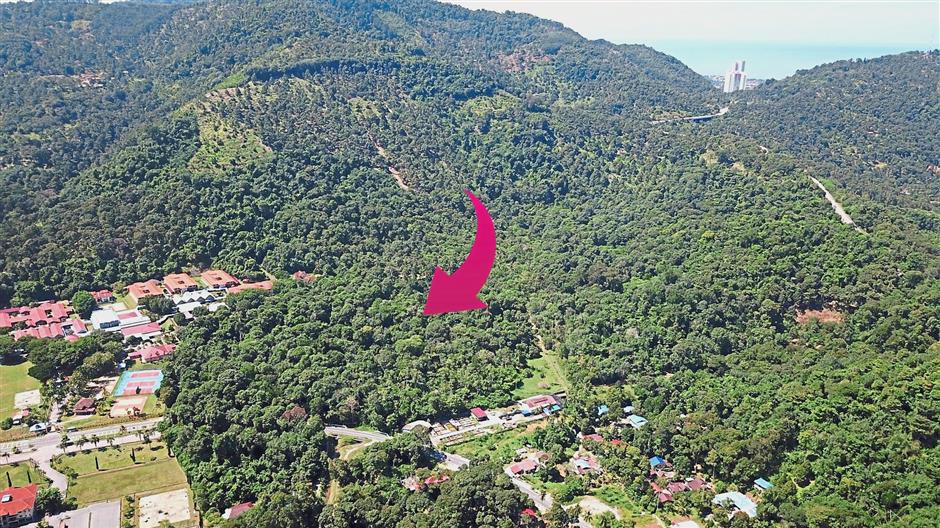 An aerial view of the plot along Jalan Pondok Upeh in Balik Pulau (centre of pic) which is suggested to be earmarked for development.