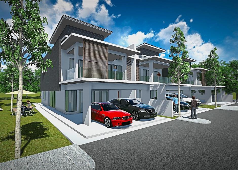 Gelugor Heights’ Type B semi-detached units ooze contemporary style.