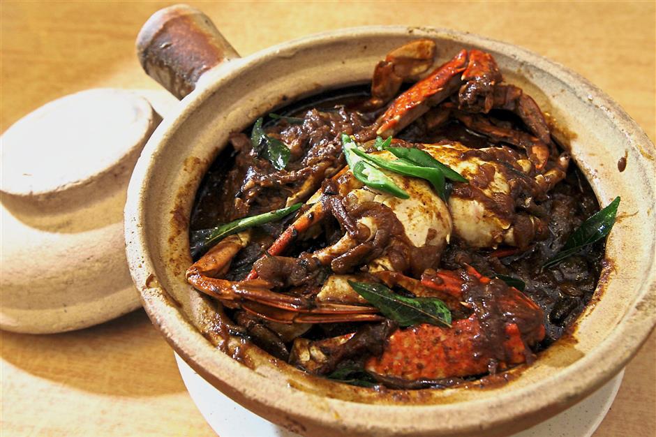 The spicy and flavourful crab masala at Curry Leaf Restaurant.