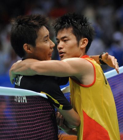 A file photo of Chong Wei and Lin Dan from Aug 17, 2008 at the Beijing Olympics. The duo were arguably the sports greatest-ever rivalry, but were great friends off the court. – AFP
