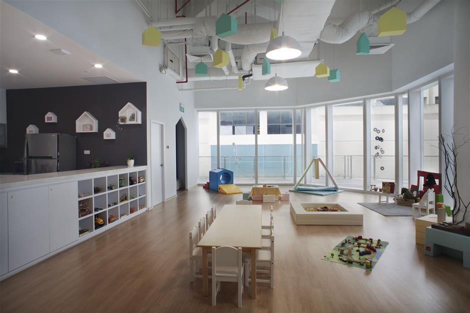 The unique aspect of Trehaus is that the co-working space also features a play area for the members kids.
