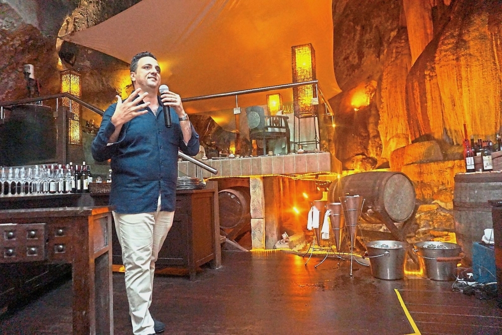 Castaldi explaining to media members how Jeff’s Cellar was conceptualised.