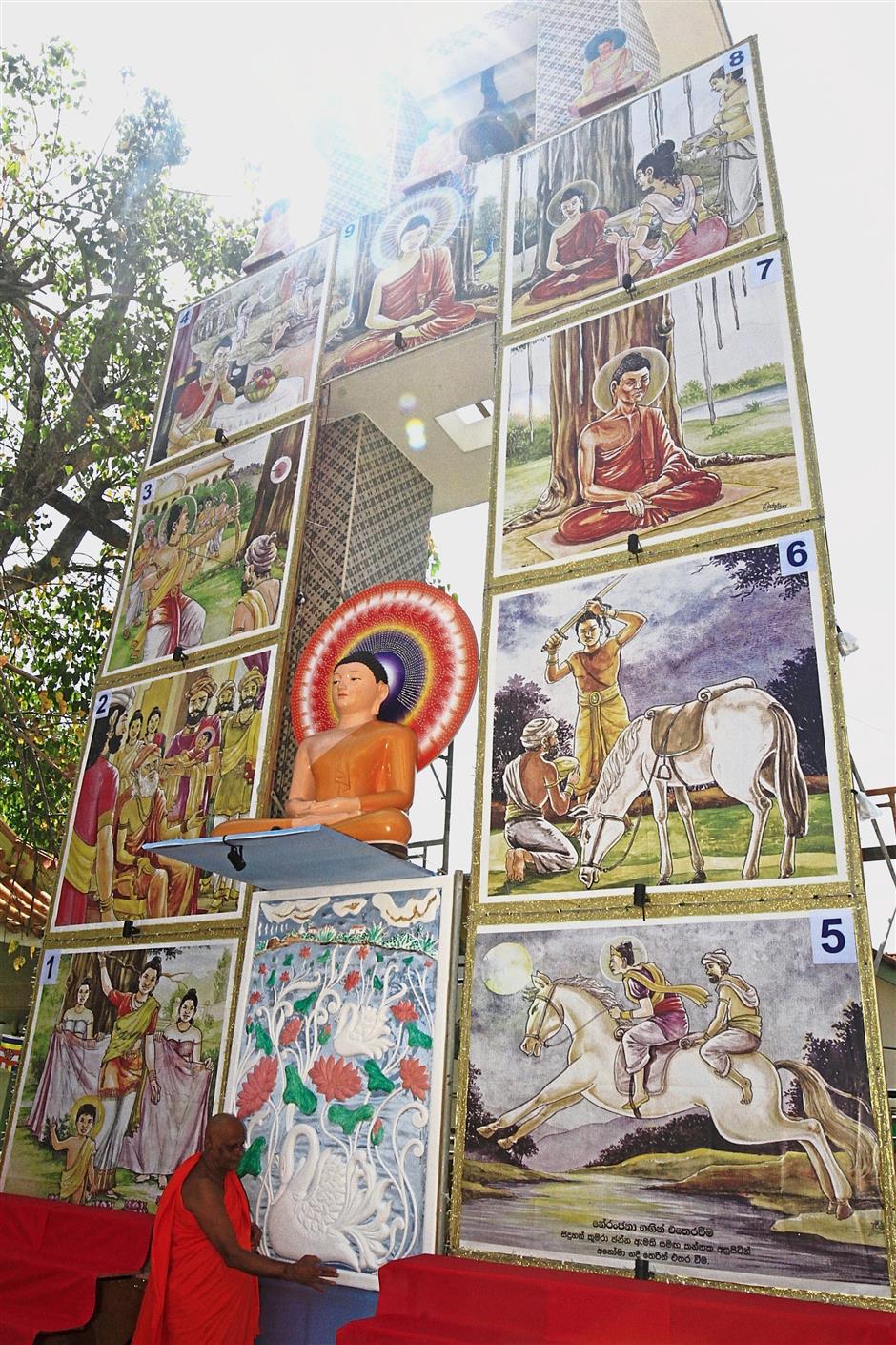 The paintings of Ven Parawahera on the bell tower.