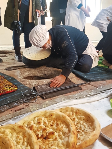 Local delicacies: (left) Naan bread made in a traditional oven, a staple food for the Muslim community in Xinjiang. (Above) Hui Muslim street food that can be found in Changji City.