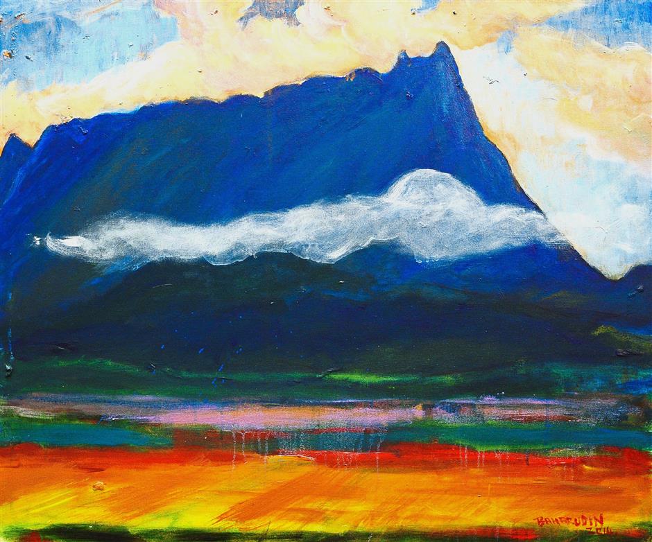 Dr Baharudin’s painting titled ‘Rice Bowl of Sabah - Beyond Kinabalu’.