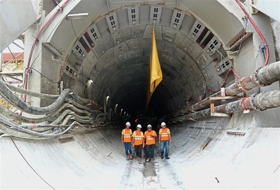 Men at work: The tunnelling crew at the MRT site in Bandar Malaysia, Kuala Lumpur. MMC Gamuda’s technical and engineering crew are well trained as tunnelling specialists using TBM technology.