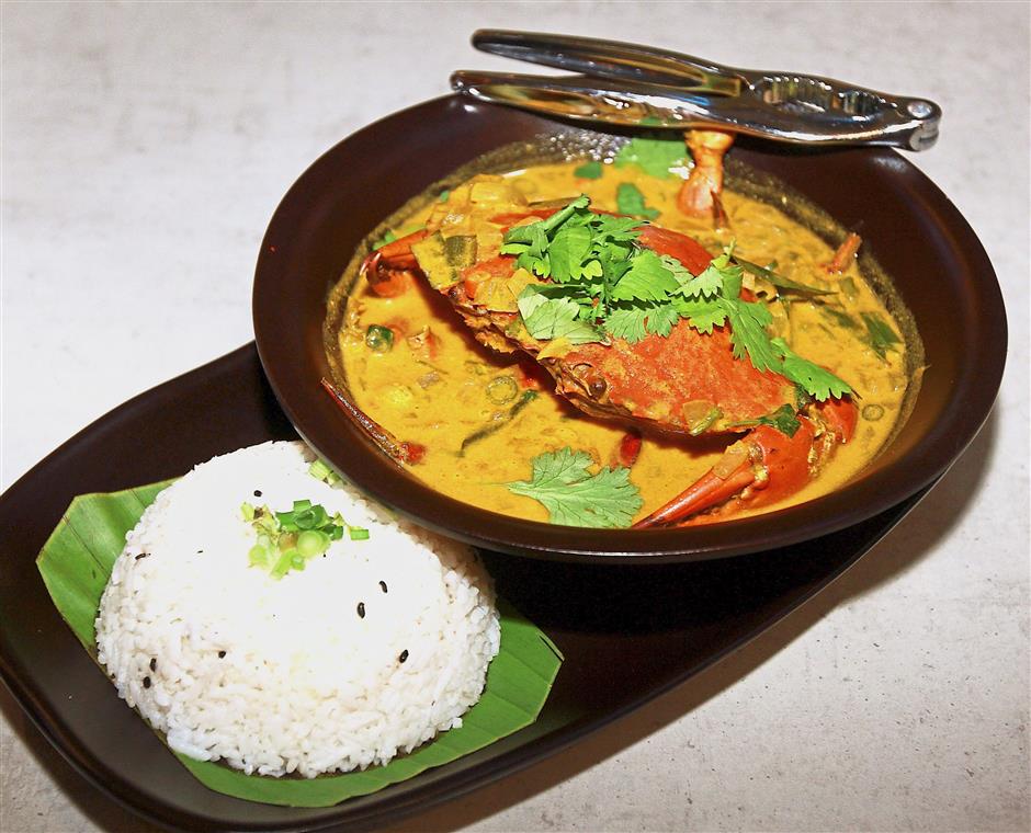 Trinco Crab Curry is a seasonal dish featuring Sri Lankan crabs marinated with Sri Lankan spices, served with a light and flavourful curry.