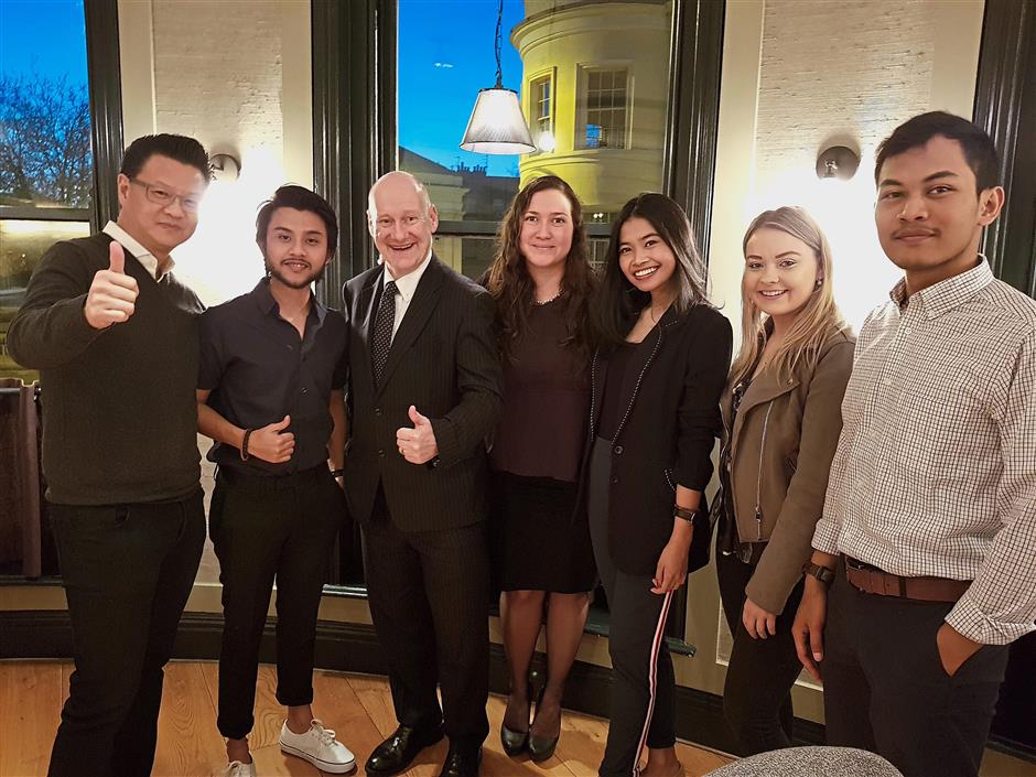Fostering networking: MBA students from UOG were introduced to Malaysian entrepreneurs from the DMT Study Tour 9, which was led by Tio (left).