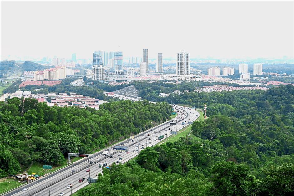 Encompassing view of NKVE and Petaling Jaya from the peak.