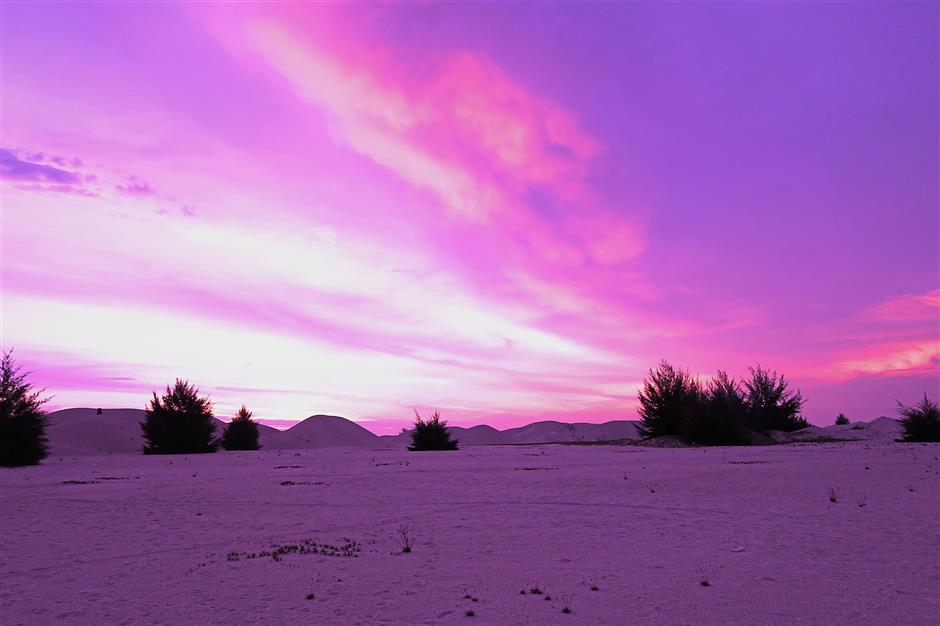 The ever-changing colours of the sky as the sun sets