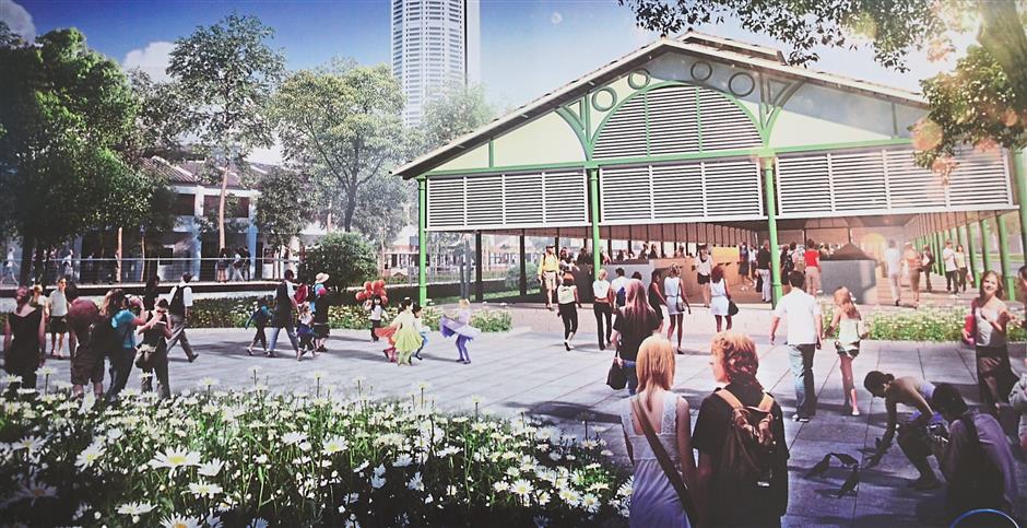 The artist impression on the planned transformation of the Sia Boey market.