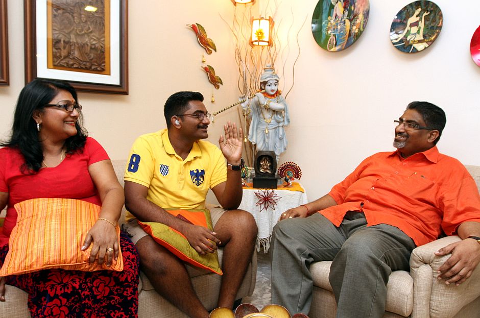 Sheila and Gunaseelan (right) are proud parents of their only child Thireswar, and see him as a gift to them.