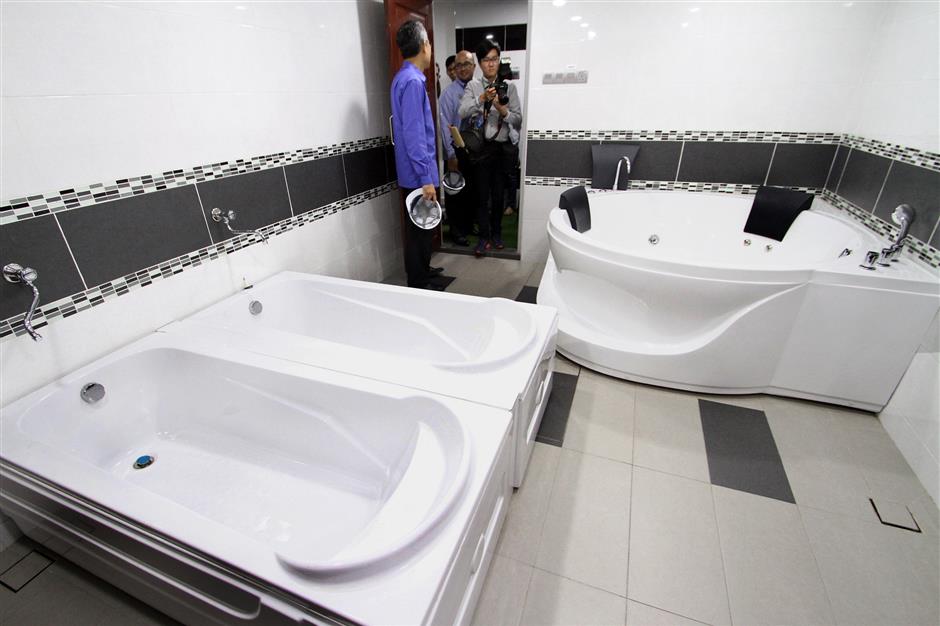 The changing room for players now features a jacuzzi.