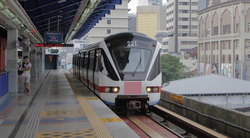 A Lrt Arrives At A Modern Station At Petaling Jaya Stock Photo Alamy