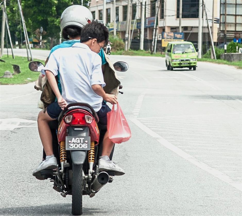 children on motorbikes