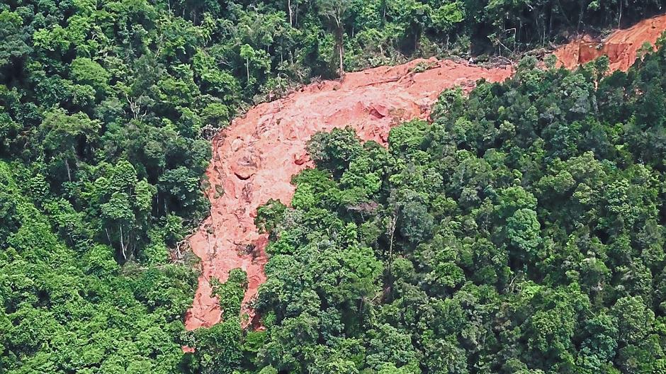 Huge Landslide In Tg Bungah Hill The Star